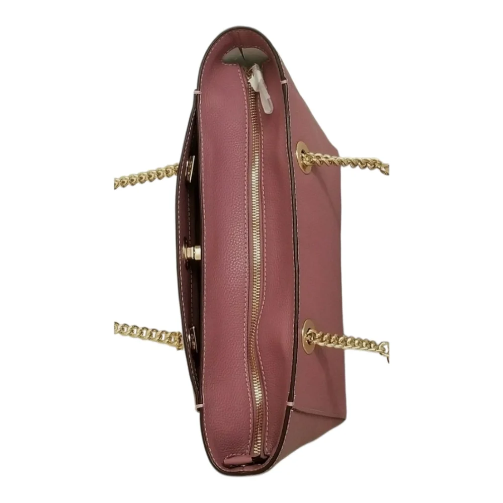 COACH 57107 Dusty Rose Pink Pebbled Leather Turnlock Tote Bag‎ Purse New